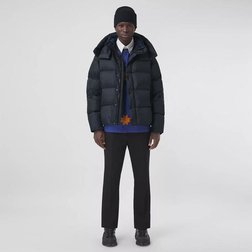 【一】BURBERRY 巴宝莉 男士可拆卸袖连帽羽绒服 藏蓝色 8045507 A1222 商品图3