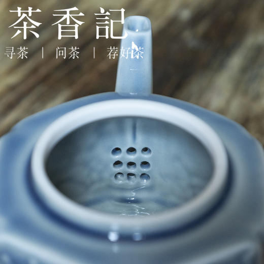 茶香记 古法印坯江山景壶140ml陶瓷复刻古器六方壶形清幽淡远茶壶 商品图2
