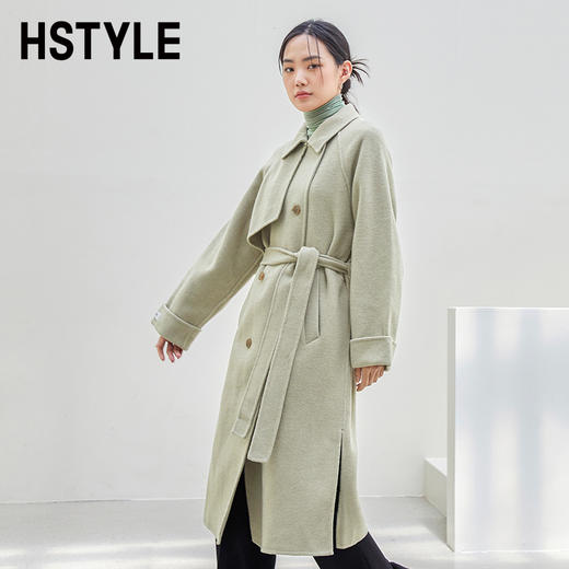 韩都衣舍2022秋冬新款女装羊毛大衣双面呢中长款毛呢外套PV9621 商品图1