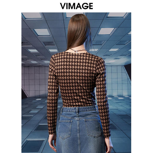 VIMAGE纬漫纪秋季新款时尚显瘦方领小上衣V1813425 商品图5