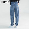 韩都衣舍牛仔裤女秋冬chic2023新款森氧吧港风宽松高腰老爹哈伦裤DX2007 商品缩略图1