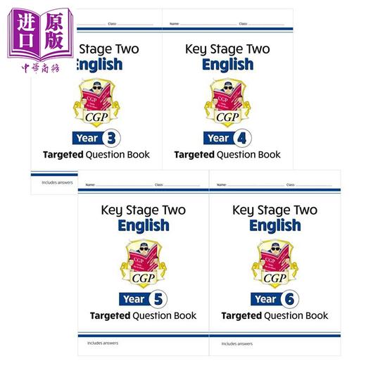 【中商原版】英国CGP原版 KS2 Year3-6 英语目标问题书套装4册 商品图0