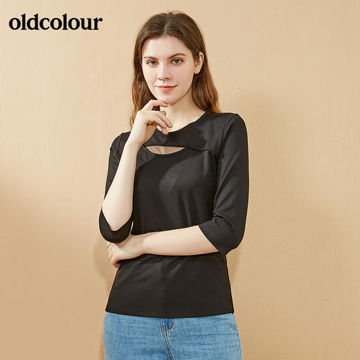 oldcolour2021秋季商场同款中袖T恤女N31022153 商品图0