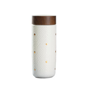 乾唐轩活瓷杯鎏金奇迹木纹盖随身杯双层330ml