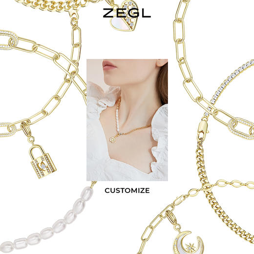 ZEGL设计师自定饰系列DIY一周星期项链手链女锁骨链配饰组合套装 商品图1