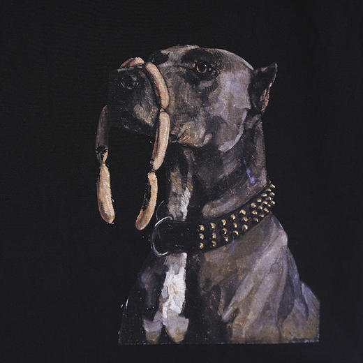 黑色印刷T恤-十点睡觉《艺术家的狗》 商品图1