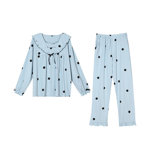 都市丽人生活家居棉质套装无尘棉单面薄家居服长袖睡衣LH22G0 商品图4