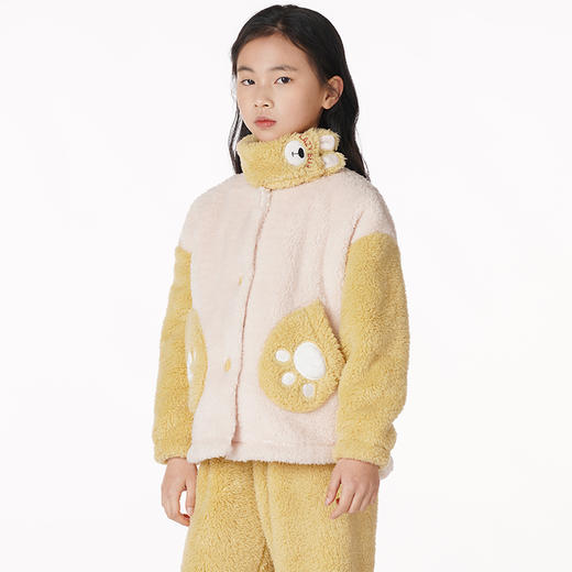 都市丽人眯雅佳好睡好眠童装法兰绒长袖长裤长毛绒厚家居服长袖睡衣JH29B3 商品图1