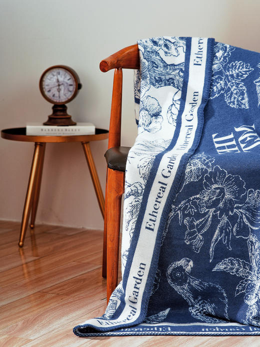 大都会艺术博物馆欧式中国风艺术双面提花锁边羊毛空调毯毛毯 商品图1