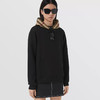 【一】BURBERRY 巴宝莉 女士格纹连帽棉质大廓形连帽卫衣 黑色 8050951 A1189 商品缩略图1