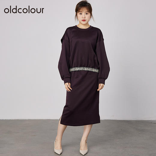 oldcolour2021秋季商场同款宽松气质休闲显瘦圆领T恤女N31023161 商品图1