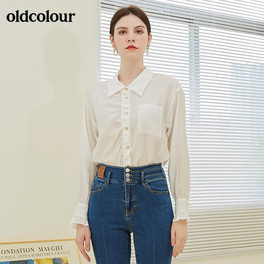 oldcolour2021秋季商场同款长袖衬衫女N31013145 商品图4