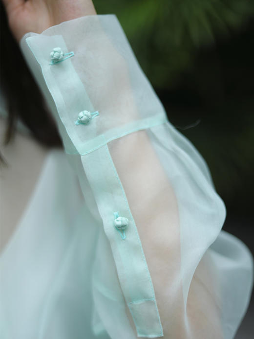 预定|盛唐牡丹  真丝绡对襟女衬衫 .潮快闪[福利品] 商品图4