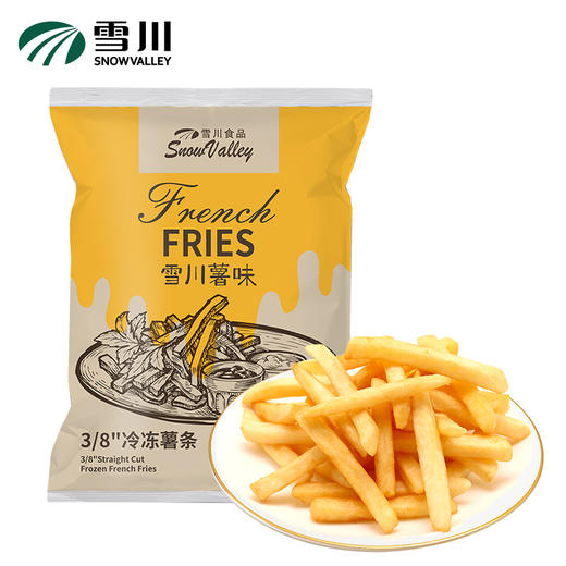 雪川薯味 3/8冷冻粗薯条 500g 1袋 原味 国产薯条半成品 方便速食菜（早餐 午餐 晚餐 夜宵）炸鸡西餐小食 商品图0
