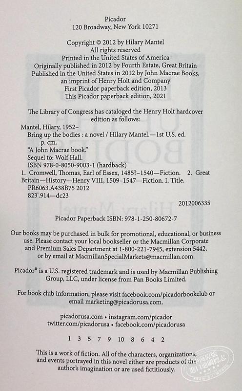 预售 【中商原版】狼厅三部曲2 提堂 Wolf Hall Trilogy 02 Bring Up the Bodies 英文原版 Hilary Mantel 商品图4