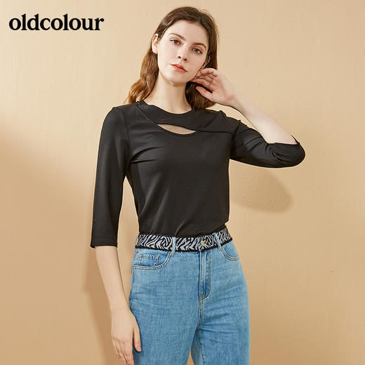 oldcolour2021秋季商场同款中袖T恤女N31022153 商品图4
