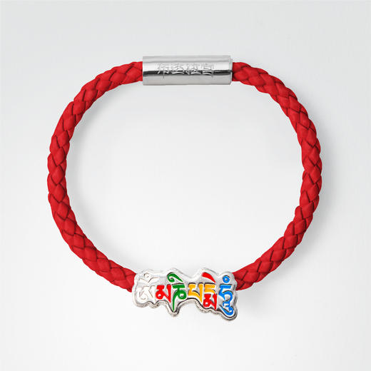 布达拉宫银填彩六字真言手绳 商品图1