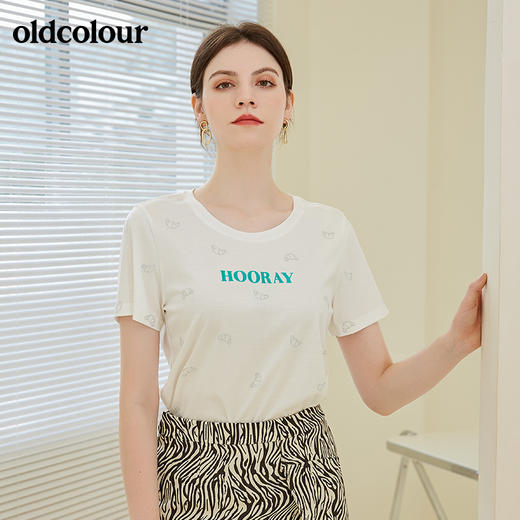 oldcolour2021秋季商场同款短袖T恤女N31021108 商品图1