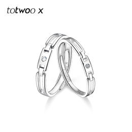 totwoo x情侣对戒 S925纯银戒指一对前世今生开口小众设计男女订婚