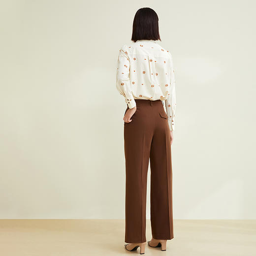 玳莎别致花瓣领衬衫女2022新款时尚减龄提花设计感长袖上衣  CD31301 商品图1