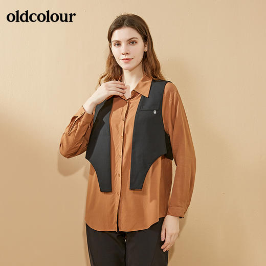 oldcolour2021秋季商场同款气质长袖衬衫女N31013114 商品图3
