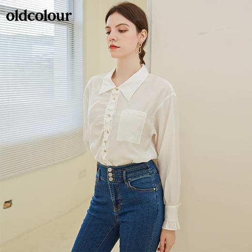 oldcolour2021秋季商场同款长袖衬衫女N31013145 商品图1