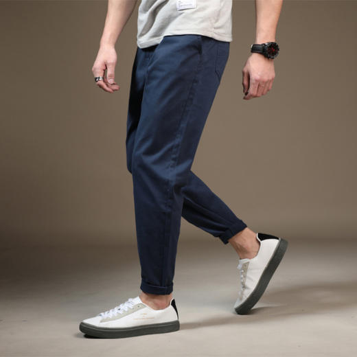 【专区】【新款DQ】男装大码弹力休闲裤男士时尚大码宽松纯色九分裤男裤 商品图1