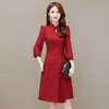 YWE PB202洋气时尚贵夫人七分袖改良版旗袍裙 商品缩略图0