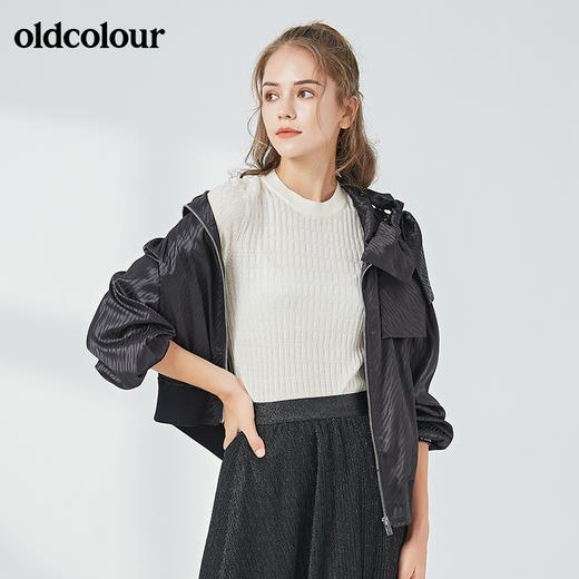 oldcolour2021秋季商场同款休闲长袖短外套棒球衫女N31041143 商品图4