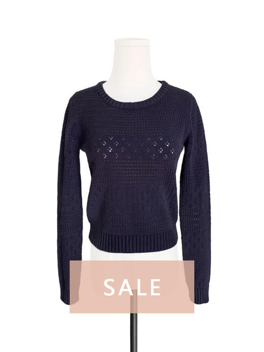 TYNVIE 镂空针织套头衫 - 藏青色 商品图0