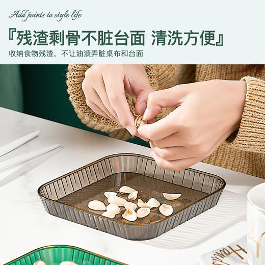 创意轻奢吐骨碟透明小餐盘零食果蔬收纳盘 商品图2