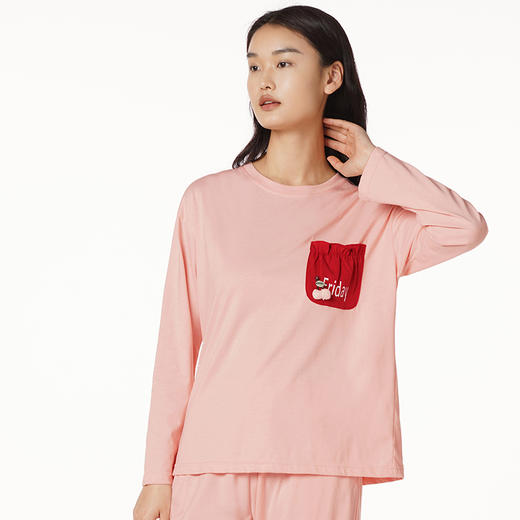 都市丽人好睡好眠女士特价棉质套装26支CVC单面薄家居服长袖睡衣LH22J0 商品图1