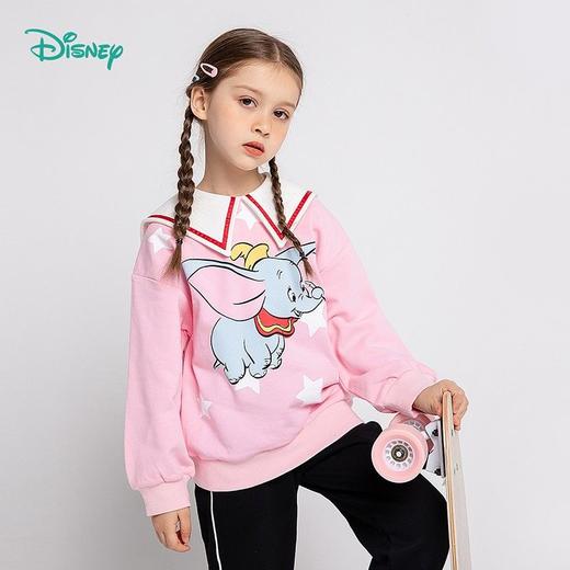 迪士尼童装 女童卫衣春装新款中小童儿童上衣时尚翻领假两件 商品图0