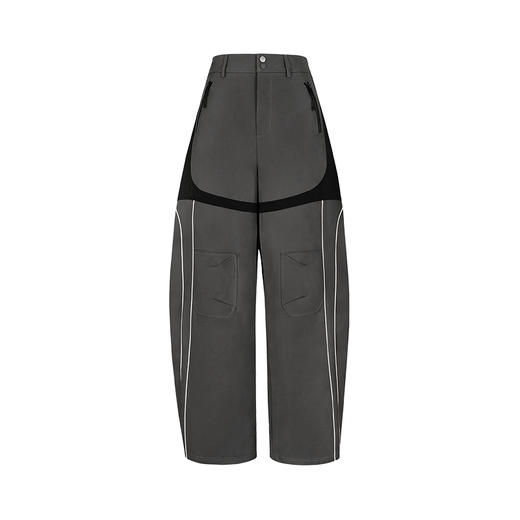    NUTH“Stepin”灰黑拼色休闲裤拼接宽松阔腿运动裤男 商品图5