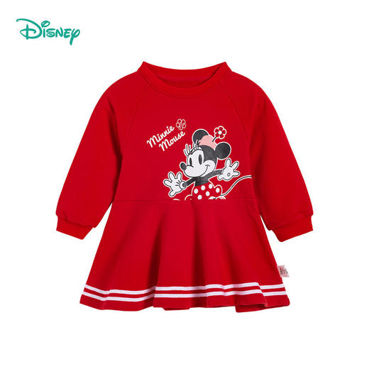 迪士尼童装 女童连衣裙春秋新款女宝宝裙子洋气甜美裙红色潮221Q766 商品图4
