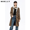 NEELLY纳俪商场同款复古格纹英伦风外套女中长款单排扣毛呢上衣潮N22092C01156 商品缩略图0