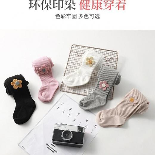 【春秋小花打底裤，亲肤柔软精梳棉~】儿童连裤袜 夏季女童打底裤袜 春秋棉连裤女宝宝袜连脚袜连体打底袜-QQ 商品图3