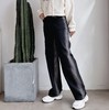 2022年秋季宽松显瘦显长腿垂坠感长裤四面弹高腰阔腿黑色牛仔裤女 商品缩略图3