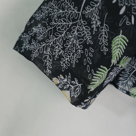 VIVIAN LIU Y2243002秋女装新款雪纺印花立领优雅宽松长袖套头衫 商品图4