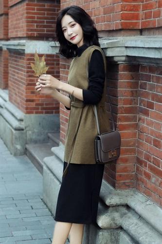 时尚气质，时髦舒适简约两件套HR-DMGY9259-1 商品图4