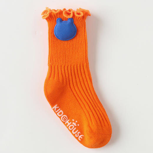 【缤纷色彩 防滑点胶 亲肤柔软无勒感】2022秋冬季新款精梳棉宝宝袜子婴幼儿童防滑底地板袜双针配饰中筒 商品图5