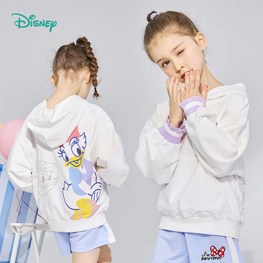 迪士尼童装春秋新款女童套头卫衣儿童洋气上衣宝宝时髦衣服221S1687 商品图1