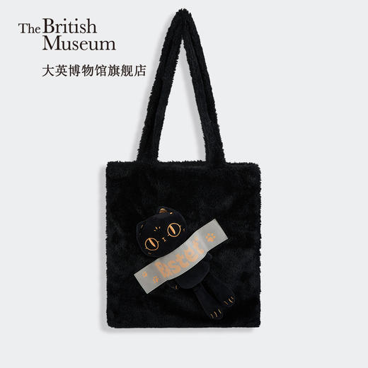 大英博物馆安德森猫和她的朋友们公仔猫魔术贴秋冬毛绒单肩包 商品图1