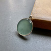 高冰种蓝水翡翠平安无事牌圆牌18k白金镶嵌 商品缩略图1