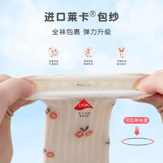 【3双装 甄选新疆长绒棉 亲肤舒适 】2022秋季新款婴儿中筒袜初生新生儿秋冬婴儿袜子小碎花松口儿童袜 商品图2