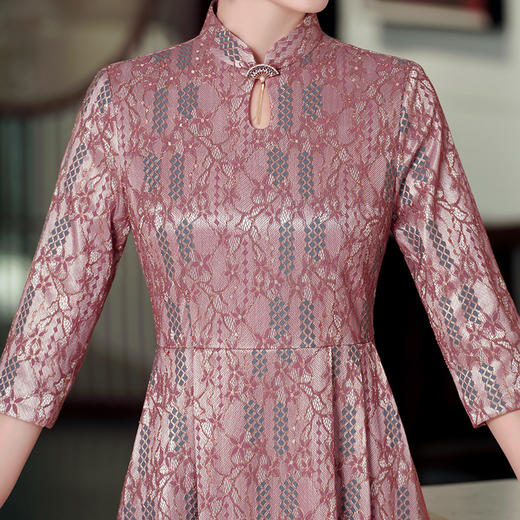 WD-WZ400秋天旗袍改良蕾丝连衣裙订婚婚宴礼服喜婆婆婚宴装 商品图1