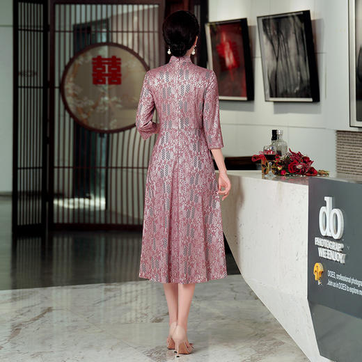 WD-WZ400秋天旗袍改良蕾丝连衣裙订婚婚宴礼服喜婆婆婚宴装 商品图3