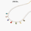 ZEGL淡水珍珠七彩项链女夏轻奢小众彩色巴洛克复古小米珠锁骨颈链 商品缩略图5