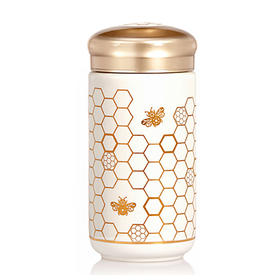 乾唐轩丰收单层大容量高颜值便携带盖陶瓷水杯活瓷杯