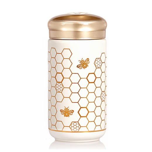 乾唐轩丰收单层大容量高颜值便携带盖陶瓷水杯活瓷杯 商品图0